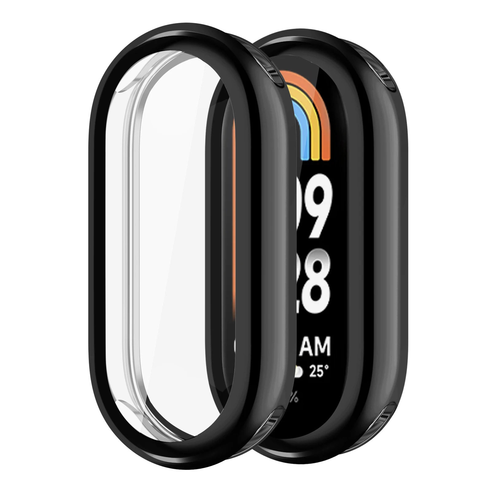 Custodia a copertura totale per pellicola protettiva per schermo Mi Band 8 3D per Xiaomi Miband 8 NFC protezione antiurto per custodia con telaio