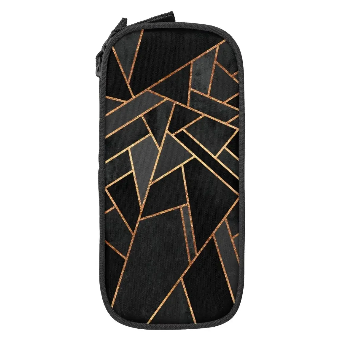 Custom Kawaii Black Abstract Geometric Lines Pencil Case for Boy Girl Large Capacity Pencil Pouch Stationery