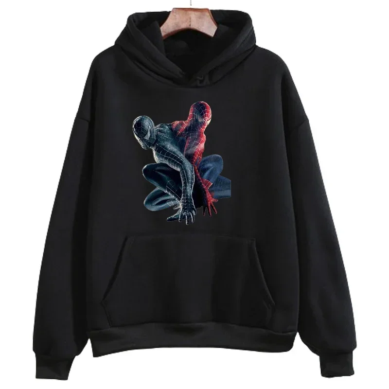Sudaderas con dibujos de Disney para hombre, ropa con estampado de Anime de Marvel Spiderman de bolsillo, sudaderas con capucha para hombre, Jersey Popular holgado de otoño e invierno