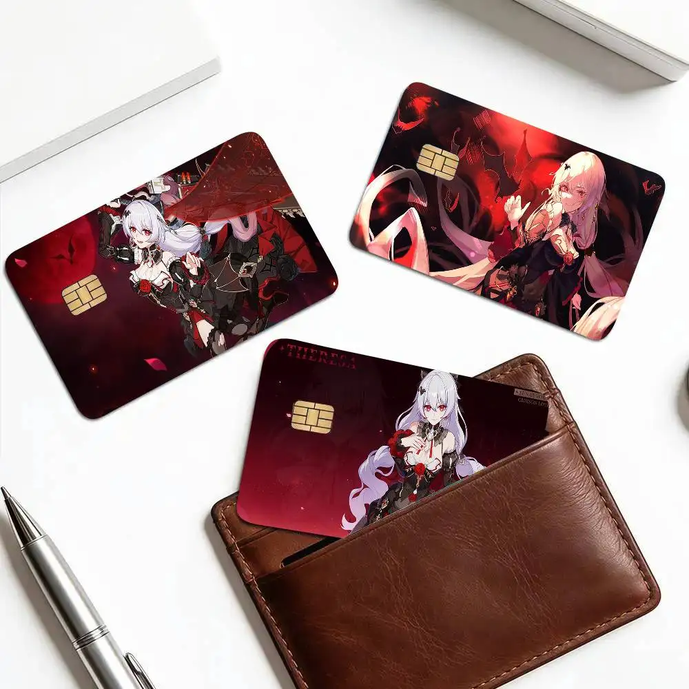Theresa Animated Game Honkai Impact 3rd Card Sticker 4Pcs Credit Card Skin Anti Scratch Bank Debit Card Decal