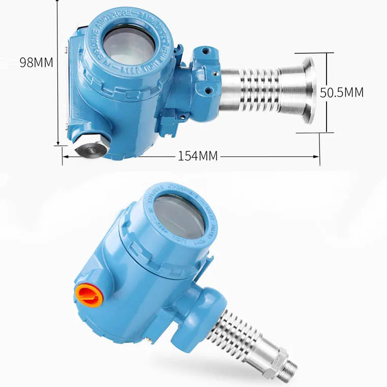 Flush Membrane Pressure Transmitter Sanitary Sensor Anti-blocking Measurable Glue Resin Dirt Cement Slurry Petroleum