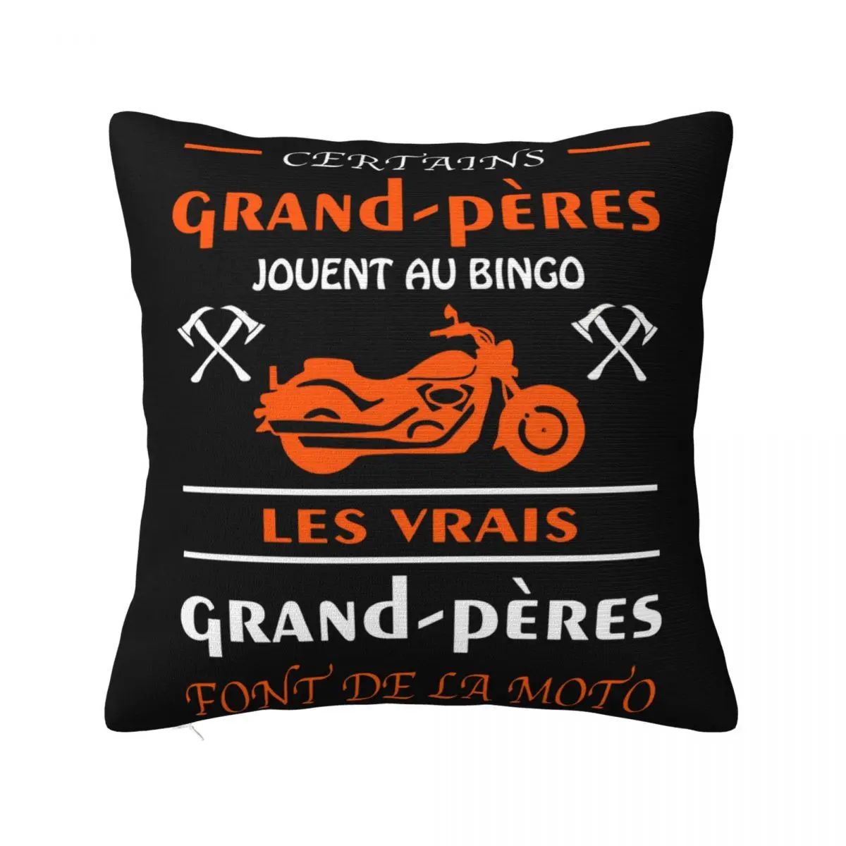 T Personnalise Les Vrais Grand Peres Font De La Moto Humouristique T085 Pillow Case