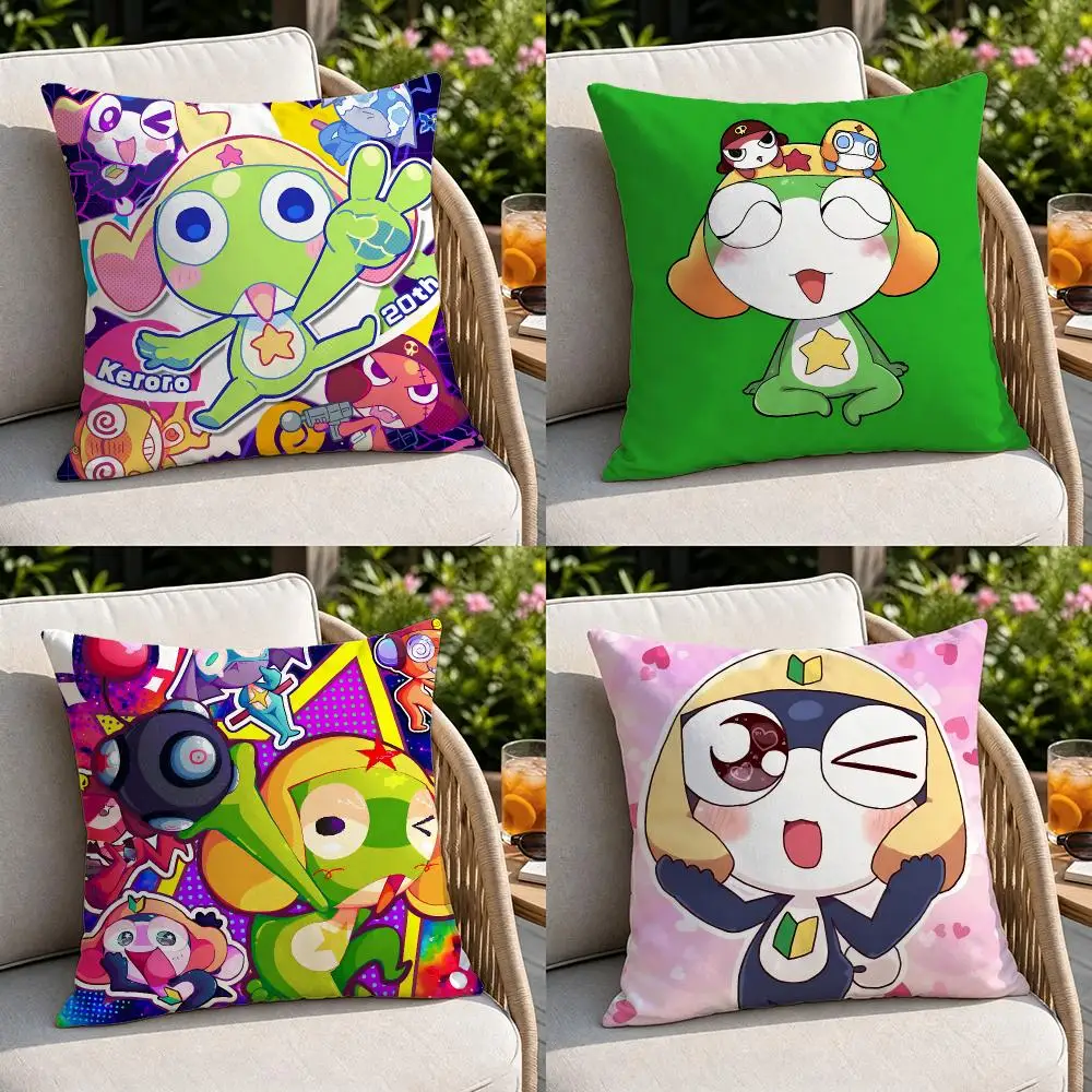Anime Keroro Cushion Cover Soft Square Throw Pillow Covers Set for Sofa Bedroom Car Home Decoration
