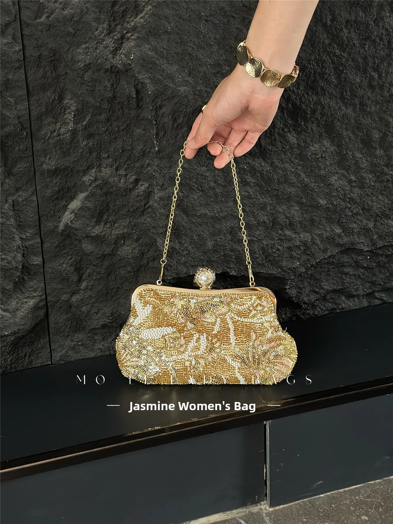 Elegant Vintage Chinese Embroi - Evening Bag Beaded ulasan dan harga
