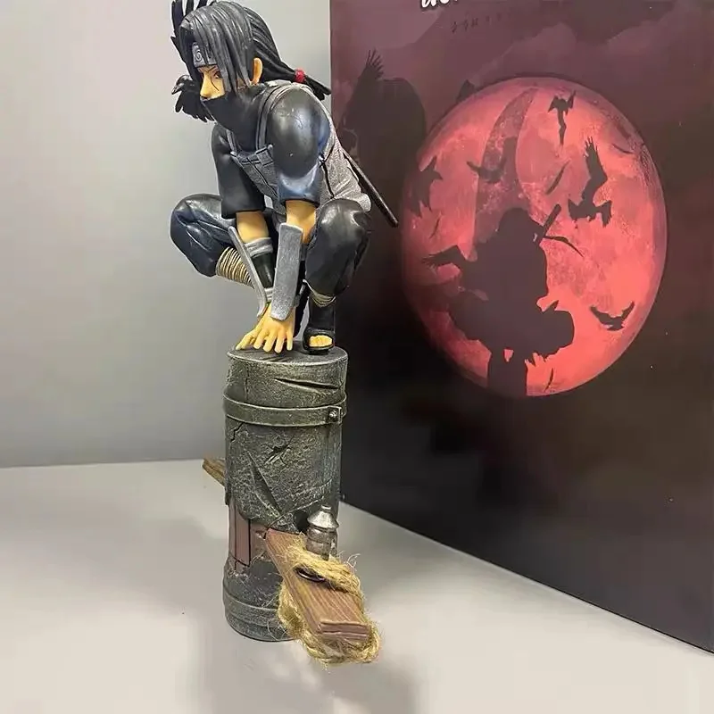 Naruto Shippuden Statue Uchiha Itachi with Crows Squatting PVC Action Figure Anime Figure Model Toys Collection Kids Doll Gift