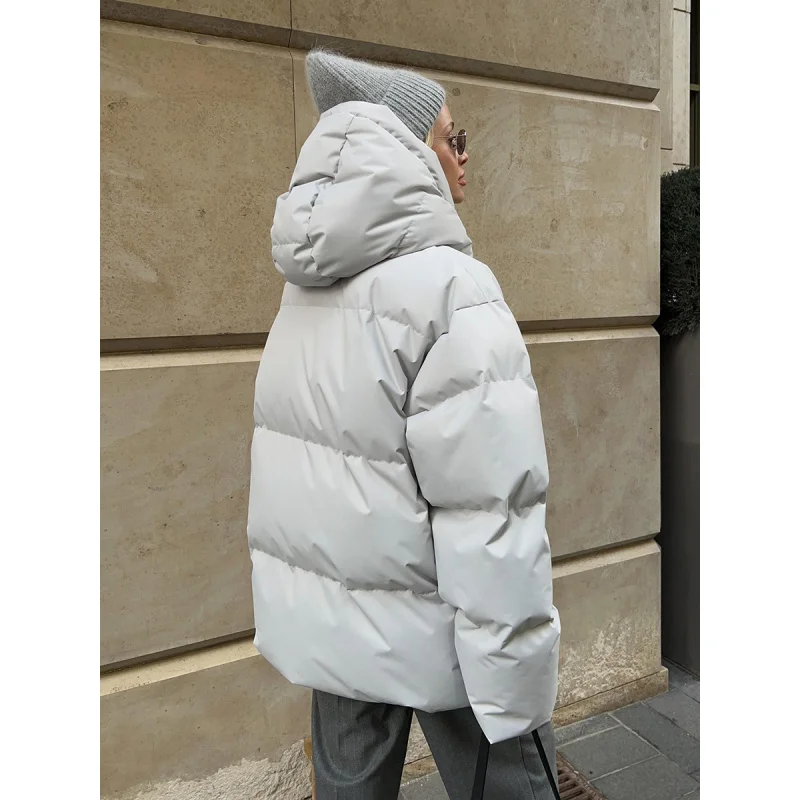 2025Women's Fashion Winter Cotton Jacket，Loose Cotton Padded Jacket with Hood，Super Warm Cotton Jacket