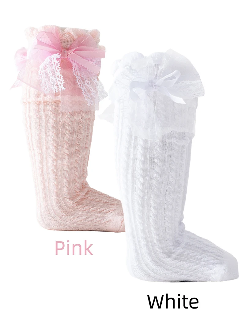 baby socks Spring/Summer  new design Lolita bow straight socks baby air conditioning mosquito proof breathable mesh socks