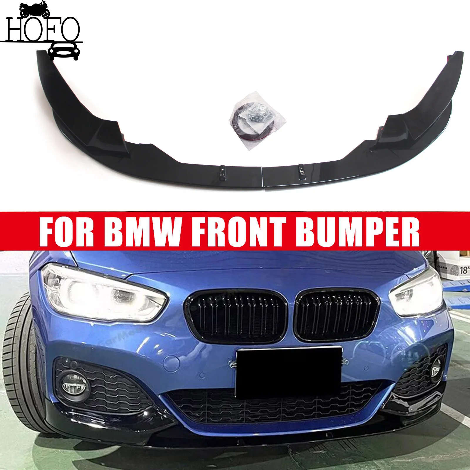 Gloss Black ABS Front Bumper Lip Splitter Diffuser Body Kits For BMW F20 F21 2015-2020 Facelift 1-Series 116i 118i 120i 125i
