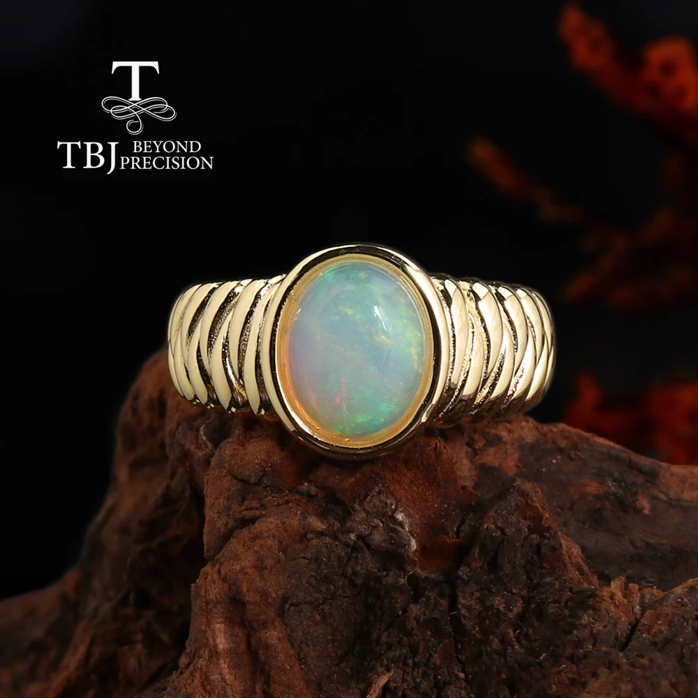 

Классический дизайн, кольцо из стерлингового серебра 925 пробы, натуральный красочный опал, овальный 8*10 мм, настоящие драгоценные камни, изысканные украшения для женщин, подарок на день Святого Валентина