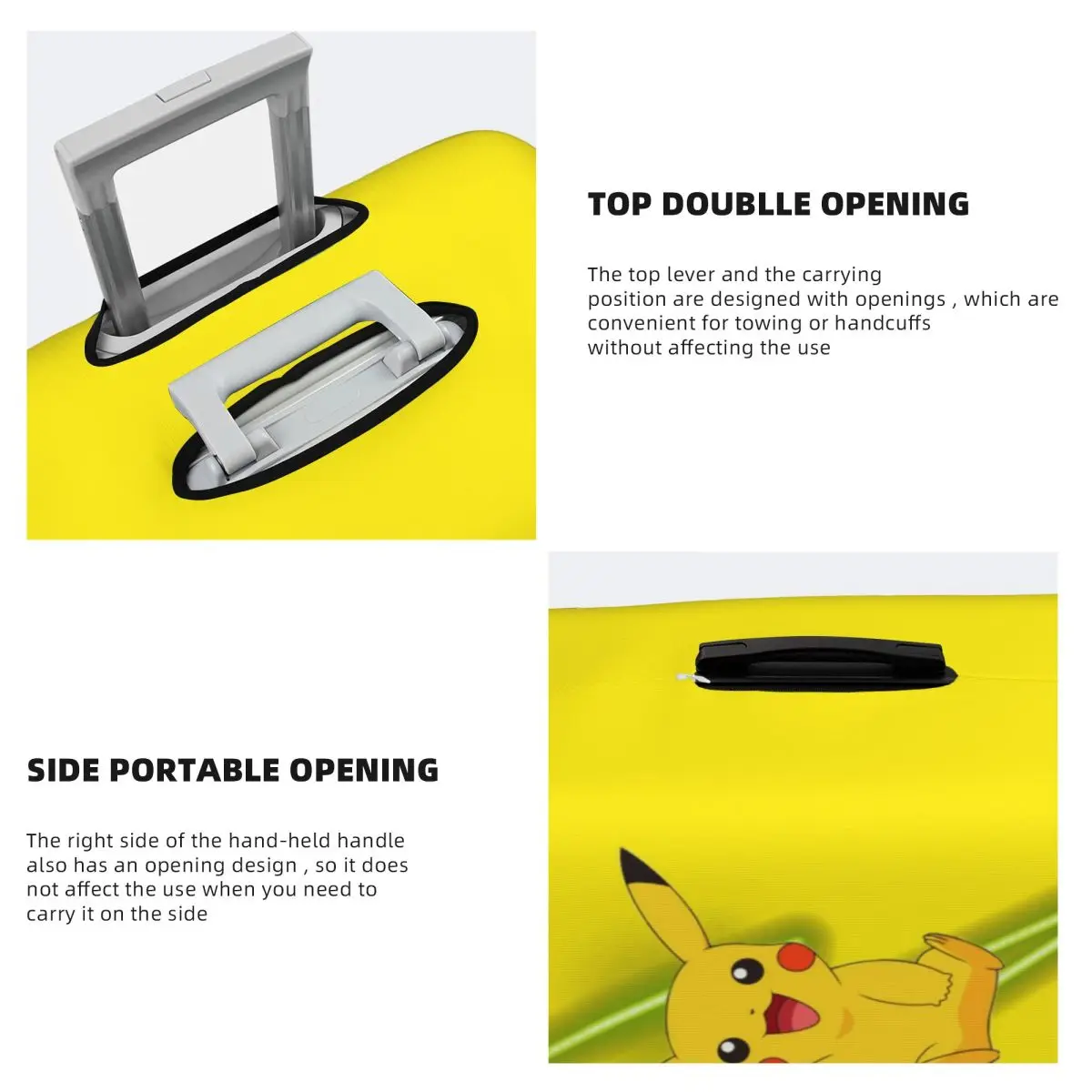 Capa de mala de desenho animado Bikachus personalizada capas protetoras de bagagem elásticas para 18-32 polegadas