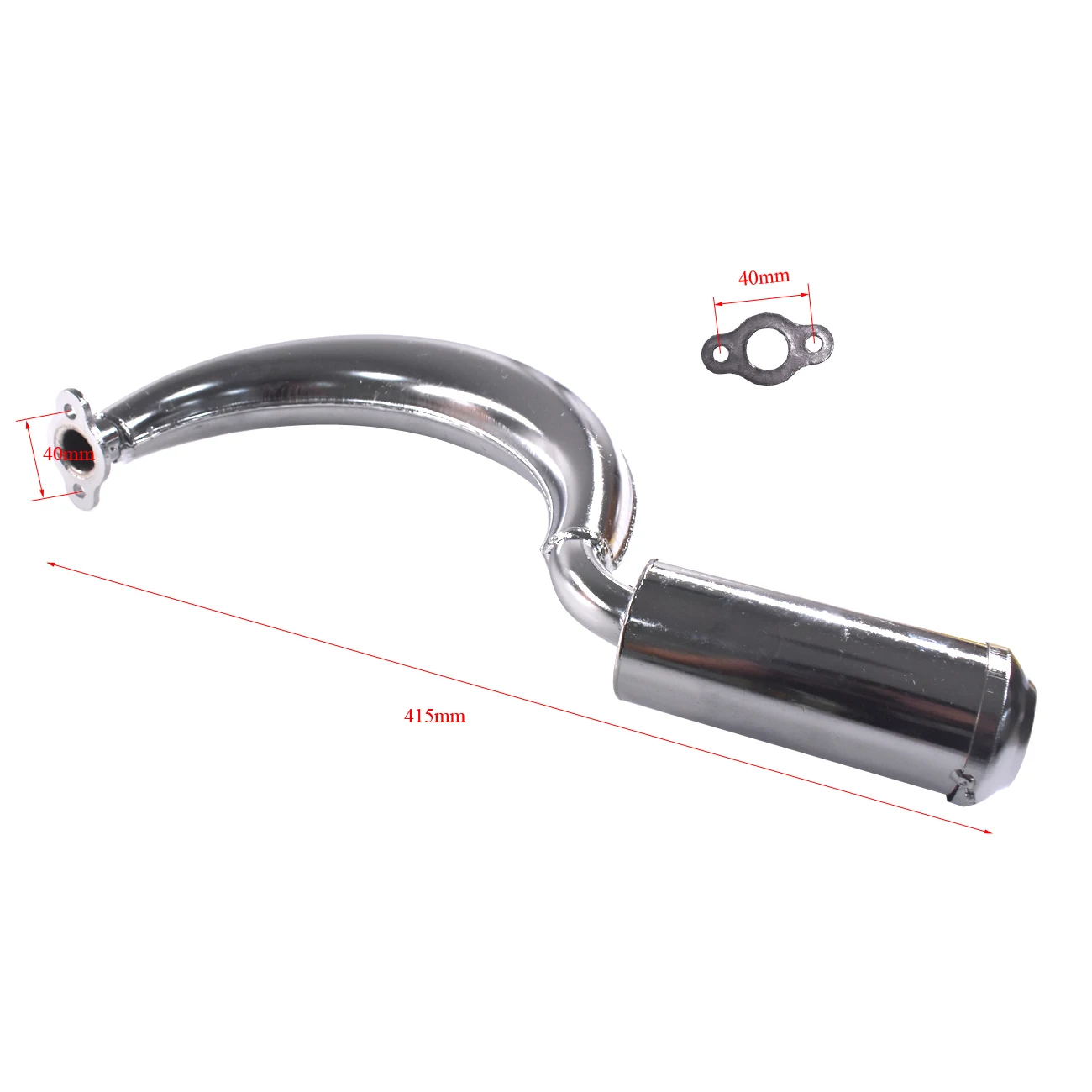 Chrome Half Moon Muffle Exhaust Pipe For 49cc 80cc Motorized Motorised Bicycle Bike Colorful Silver Black