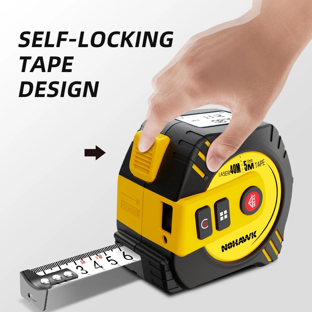 Nohawk 40m/80m Laser Tape Measure Laser distance meter Digital Tape Measure Measuring tool Steel Tape Measure USB Rechargeable