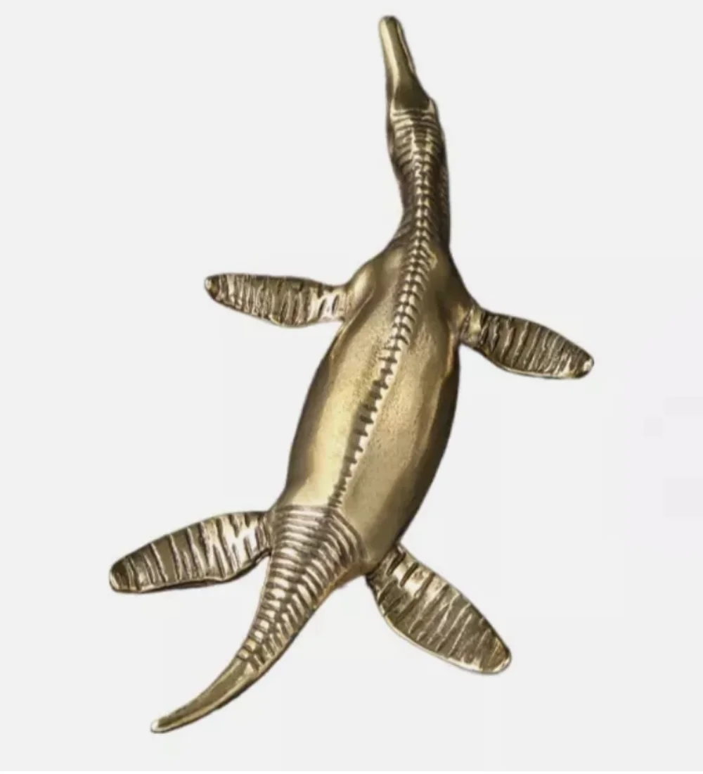 

Prehistoric animal Pliosaurs statue brass ornament tea pet Children's Gift