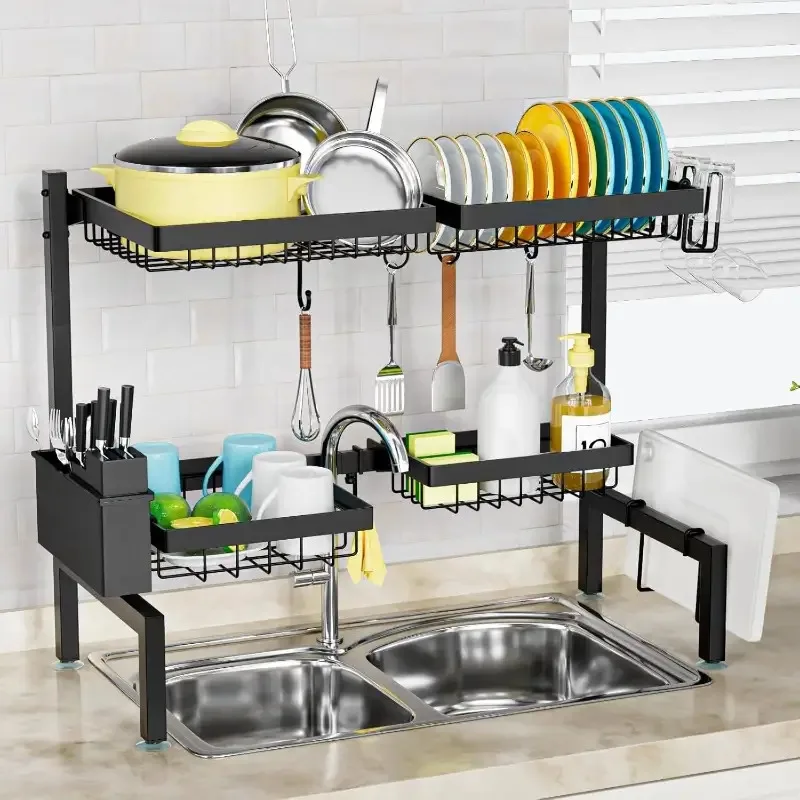 Over-The-Sink 2-Tier 4-Basket Dish Drying Rack: A Space-Saving Marvel thumbnail