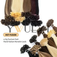 U‑Tip Nail Tip Keratin Human Hair Extensions, Real Remy Human Hair 50Pcs/Pack 30g 12‑20 Inch Pre‑Bonded Fusion Hair, Invisible Natural Basic Style, 8 Multiple Colors for Women 3