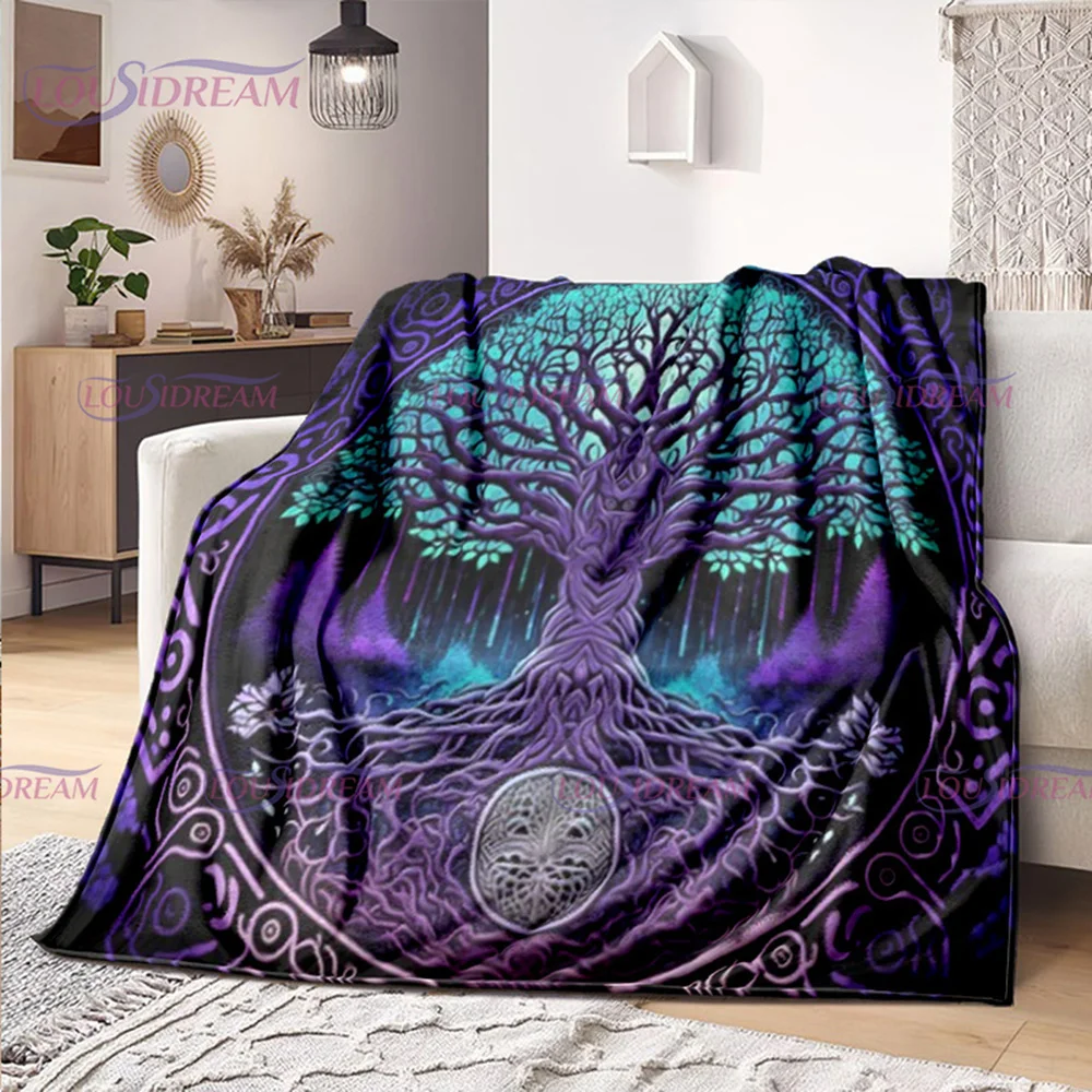 

Celtic Style Tree of Life Blanket Tree of Life Wiccan Flannel Blanket Soft Warm Blanket Couch Bed Chair Decor Camping Gifts