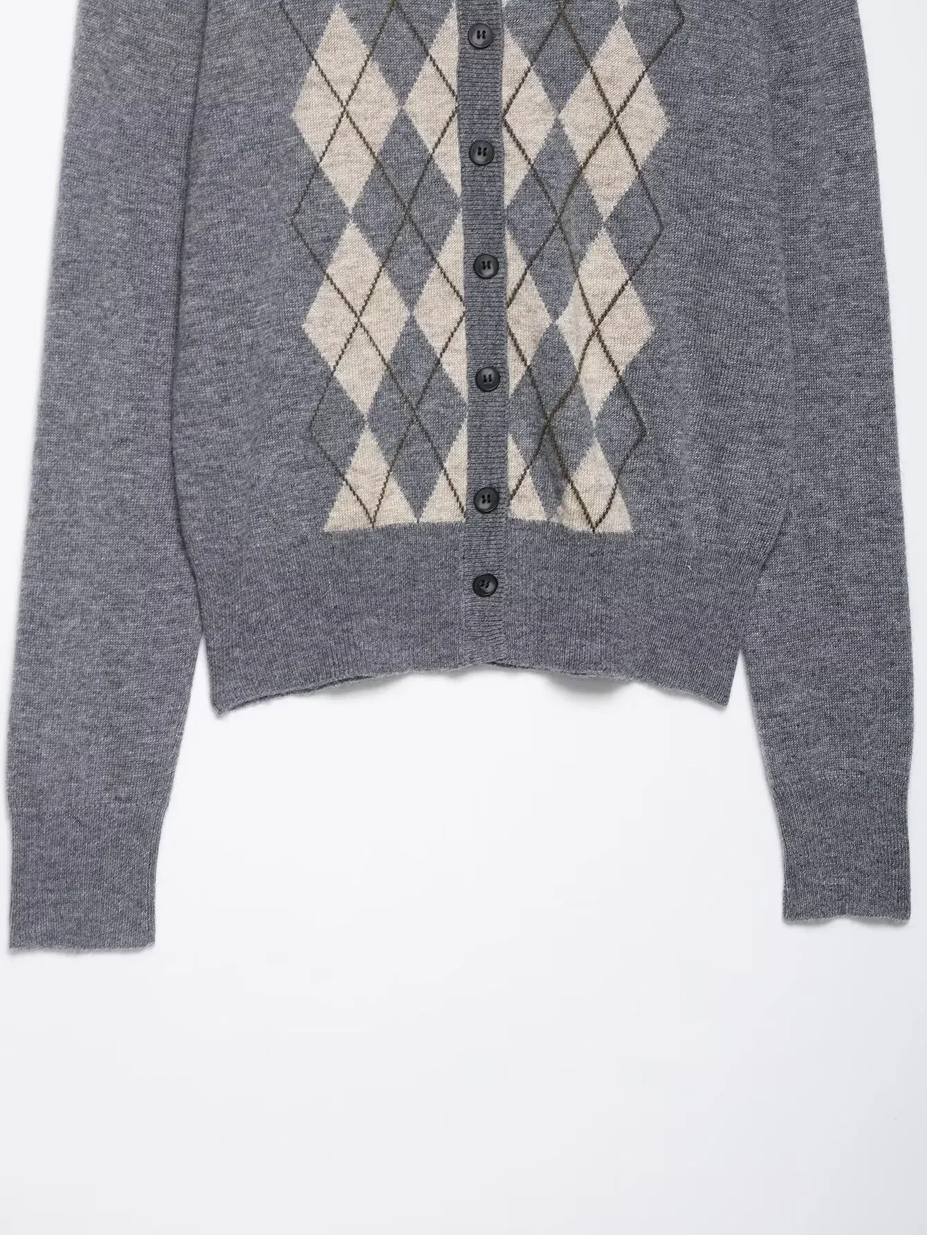 Maglione cardigan invernale da donna nuovo Bottone moda scollo a V manica lunga maglione scozzese lavorato a maglia Street Wear Top giacca sottile femminile