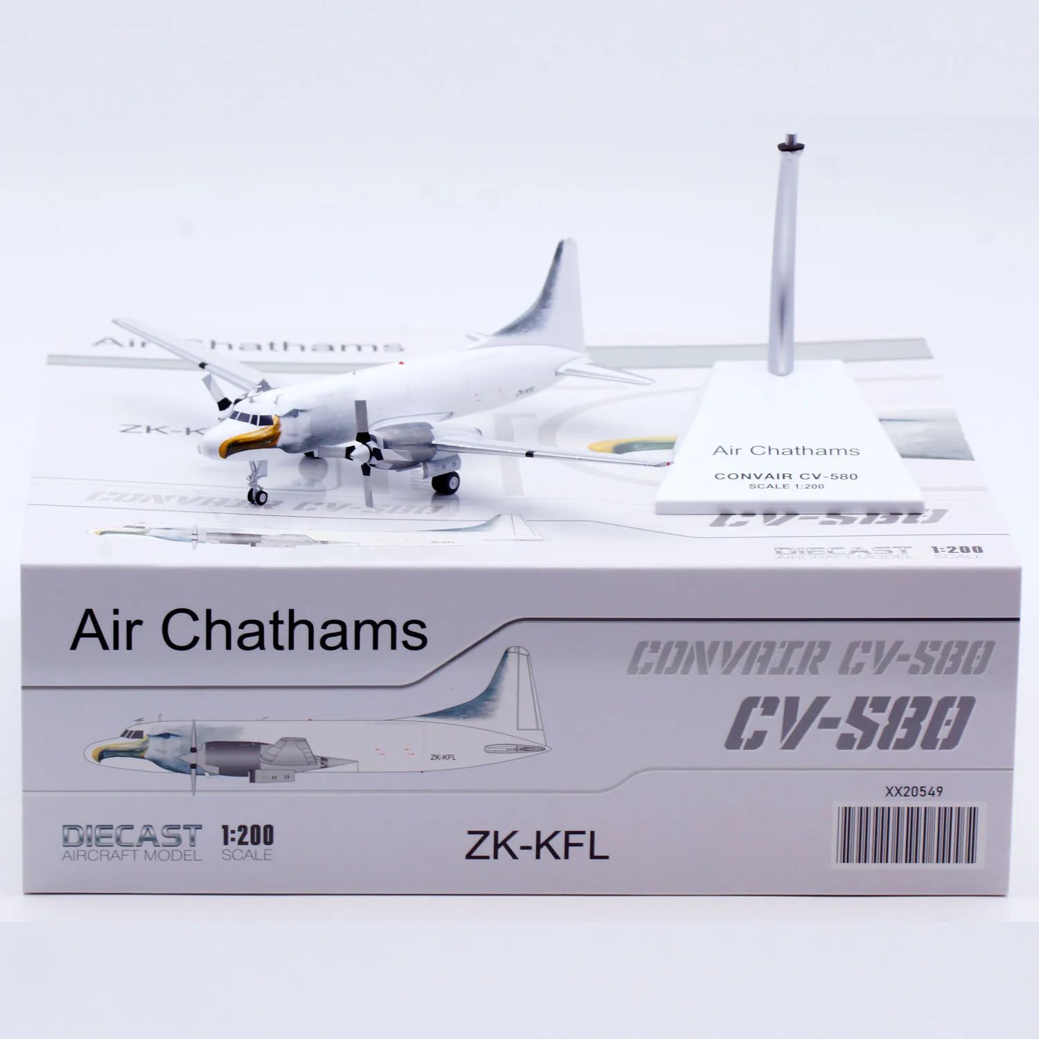 

XX20549 Коллекционный самолет из сплава в подарок JC Wings: 200 Air Chathams Convair CV580 [Птица] Литая под давлением модель самолета ZK-KFL с подставкой