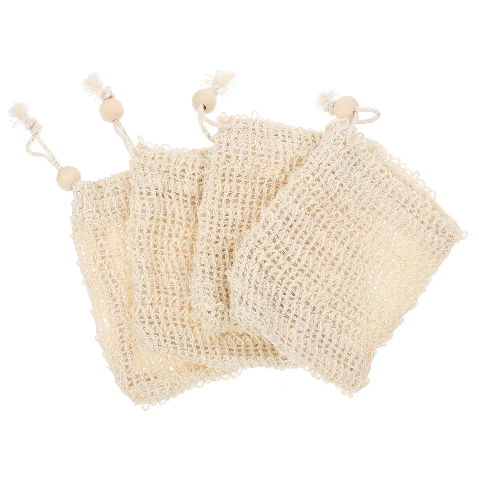 4 قطعة أكياس الصابون الشبكية القطن الكتان التقشير حمام الحقيبة دش الصابون التوقف الحقيبة فقاعة صافي للاستحمام تنظيف الجسم