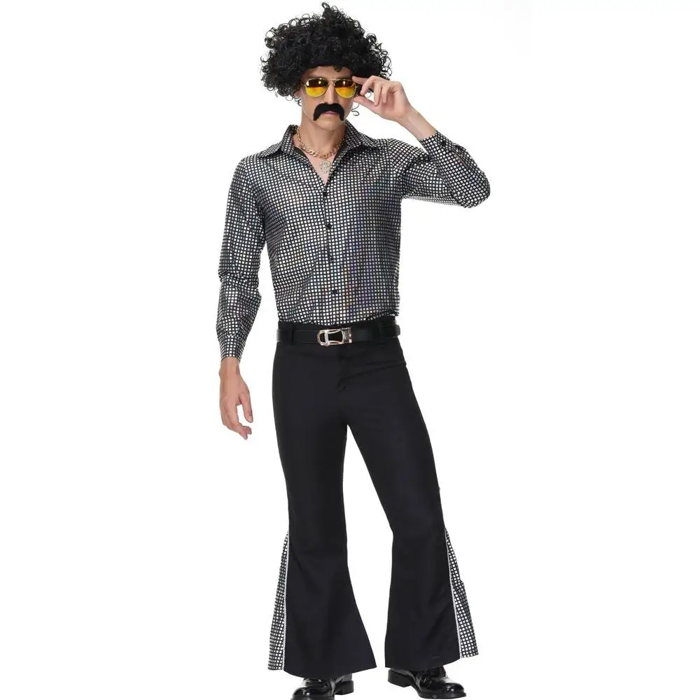 

Disco Par Performance Costume Men's Bright Color Retro 70s Dance loween Masquerade Ball Gift Stage Clothing Outfit