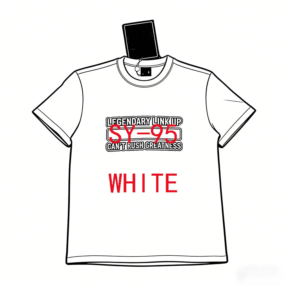 

SY-95 Хлопковая футболка унисекс с короткими рукавами Футболка для бега Летний спортивный костюм Топ «Can't RushTee» — белые повседневные спортивные топы