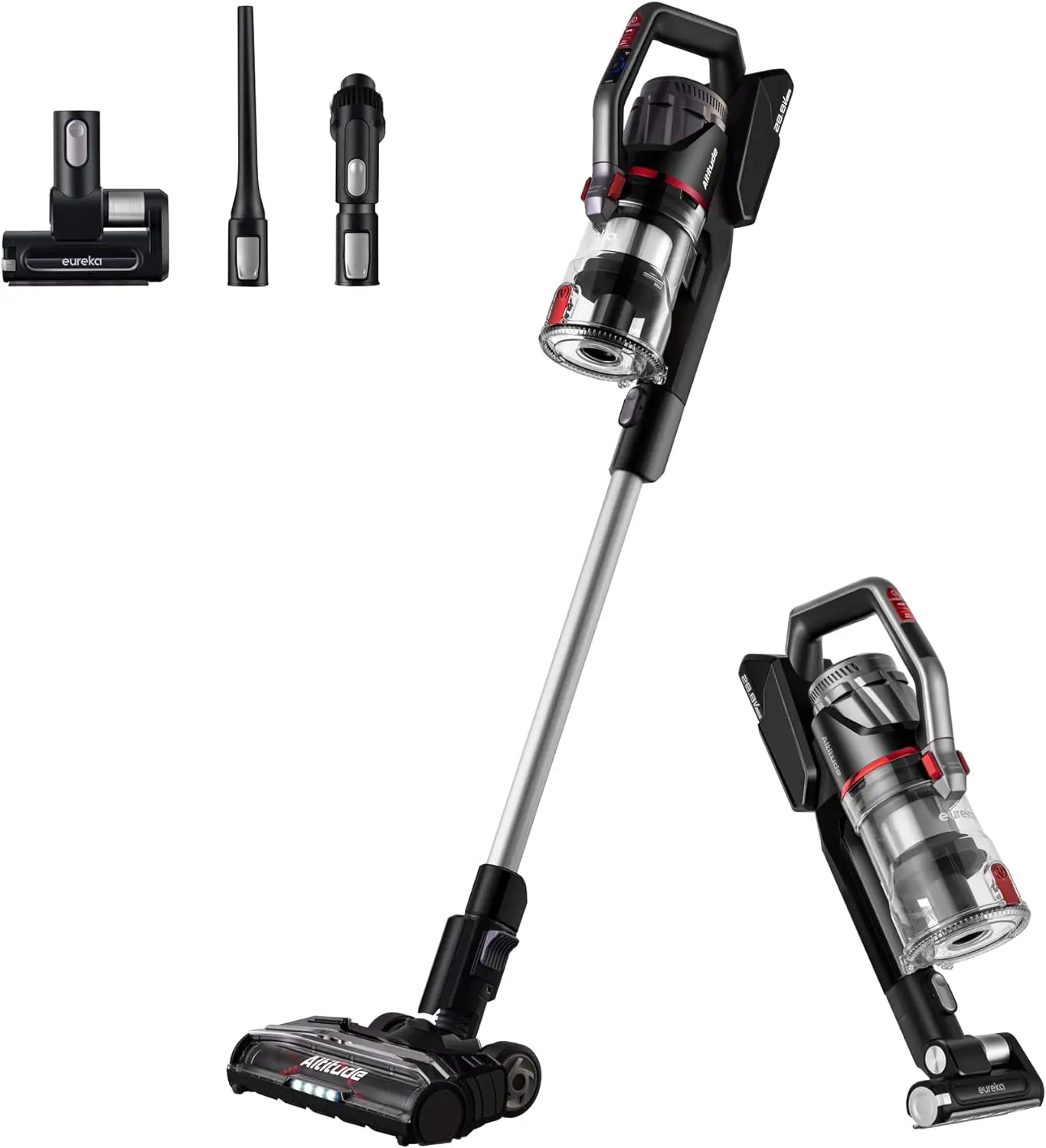 

EUREKA Lightweight Cordless Vacuum Cleaner with LED Headlights, 450W Powerful BLDC Removable Battety