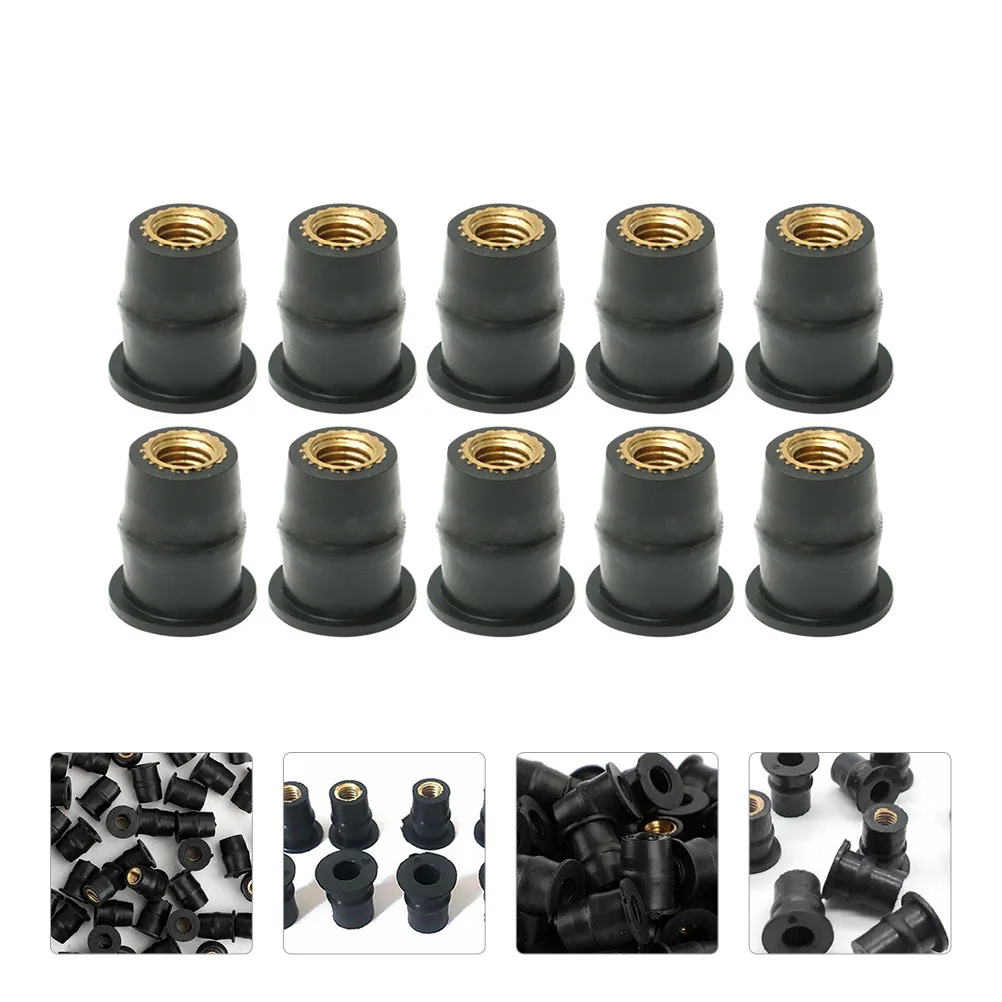

10pcs Motorcycle Windscreen Nuts Durable Sturdy Replacement Metric Well Nut for Motorcycle Parts Rubber Fastener Affordable