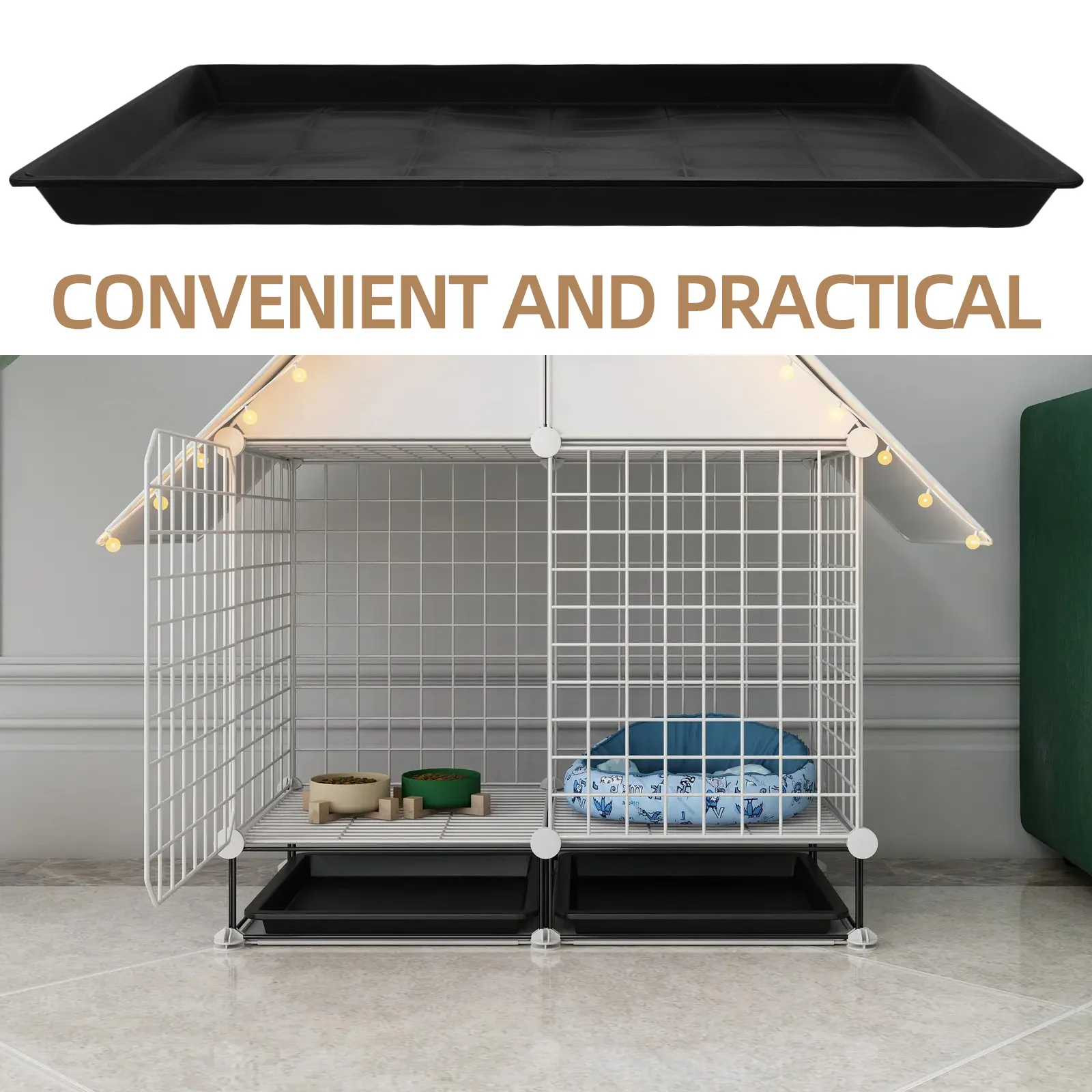 

Pet Potty Tray For Small Dog Rabbit Parrot Cage Replaceable Litter Pan Bunny Dog Crate Tray Waterproof Floor Protector