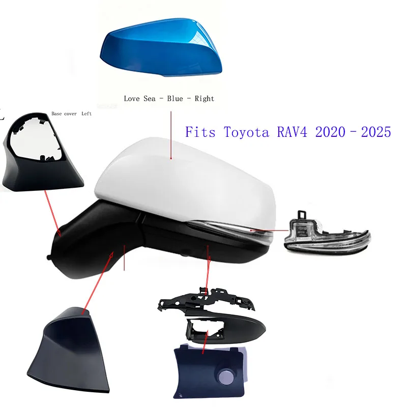 

Fits Toyota RAV4 2020 2021 2022 2023 2024 2025 Side Mirror Lower Cover, Frame, Rearview Mirror Glass