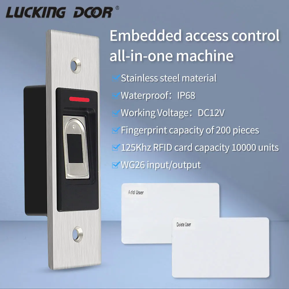 Waterproof Metal Smart Door Lock with Fingerprint & RFID - Biometric Access Controller, Concealed Pit Mount, Durable Keypad