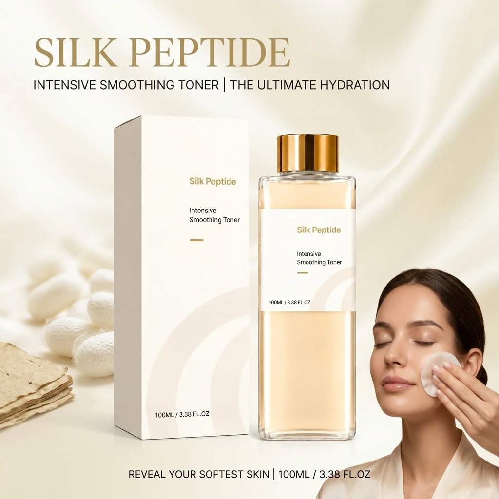 100ml Silk Peptide Intensive Smoothing Facial Toner Daily Face Skin Care Water Refreshing Light Texture Face Lotion Daily Use