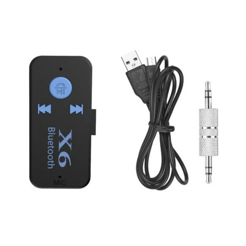 

Universal X6 AUX Bluetooth Adapter Car Stereo Audio Receiver with Mic HandFree Wireless Adapter Receiver Car Kit for TF Card