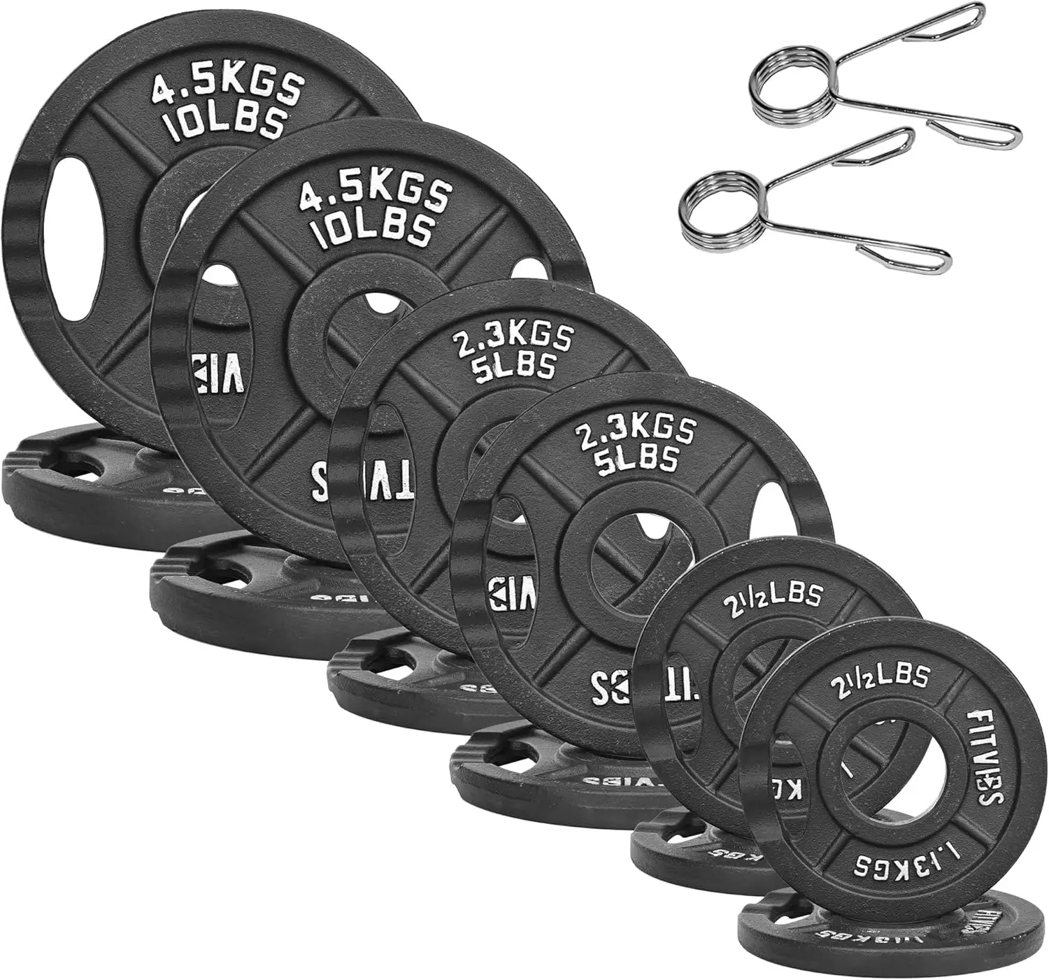 

Cast Iron Weight Plates Set for Strength Training, 35LB/70LB/120LB Options, 1-Inch Center Hole