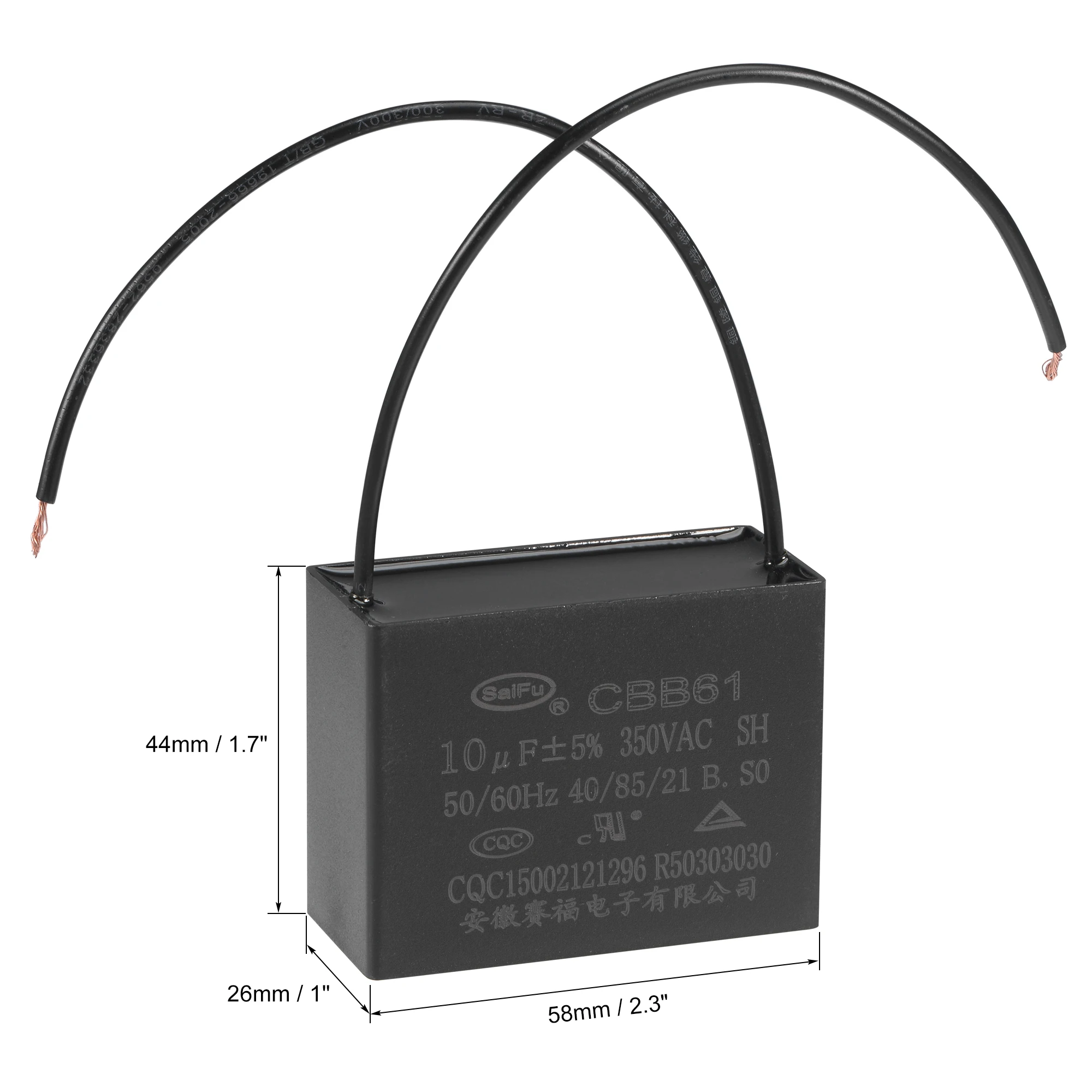 1/2/3Pc 1-30uF AC 350V CBB61 Ceiling Fan Capacitor Metallized Polypropylene Film Capacitor for Electric Fan Pump Motor Generator