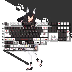 132 Keys Ookami Mio Keycaps PBT Vtuber Hololive Key Cover DYE Sublimation Cherry MX Axis Switch Keycap Mechanical Keyboard