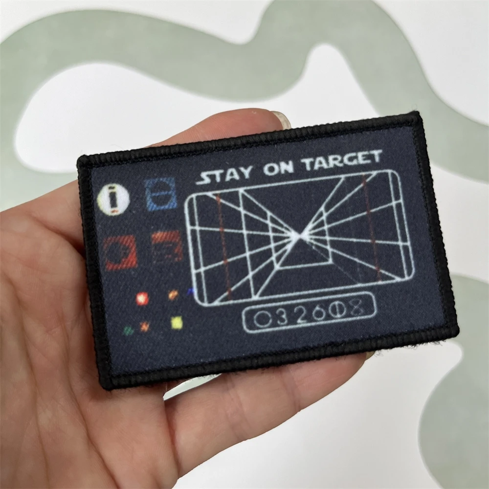 Stay on Target Morale Badge Patches Tactical Armband Backpack Hook and Loop Printed Stickers