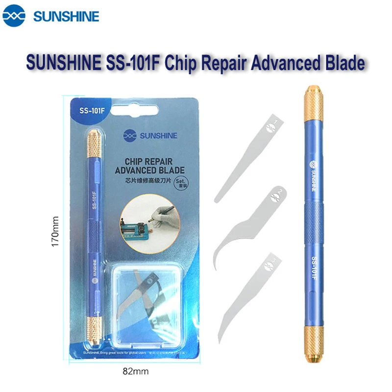 SS-101F IC Chip Scraper Degumming Off Set Advanced Repair Blade Non-slip Handle For Mobile Phones Glue Removal Tool