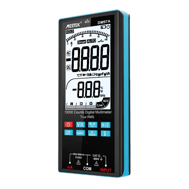 Handheld 3.5 Inch Color Screen Touching DM97A Voltage Frequency Capacitance Resistance Meter 9999 Count Pocket Multimeter