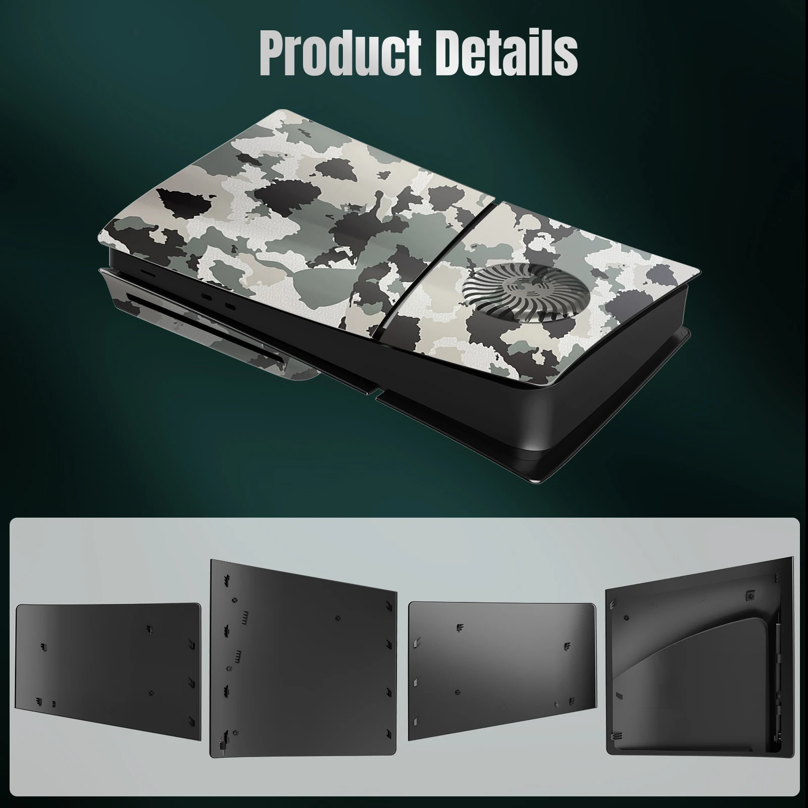 For PS5 SLIM Optical Drive Replacement Camouflage Color Protective Shell For PS5 SLIM Digital Console Ventilated Version Housing