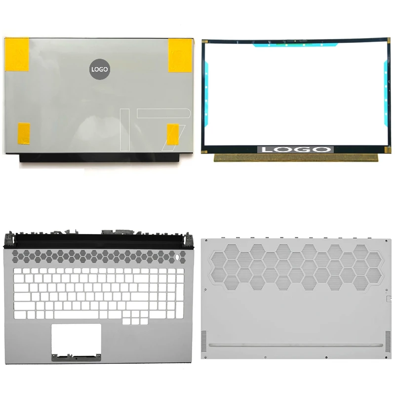 

New For Dell Alienware M17 R3 R4 Laptop LCD Back Cover Front Bezel Upper Palmrest Bottom Base Case Keyboard Hinges