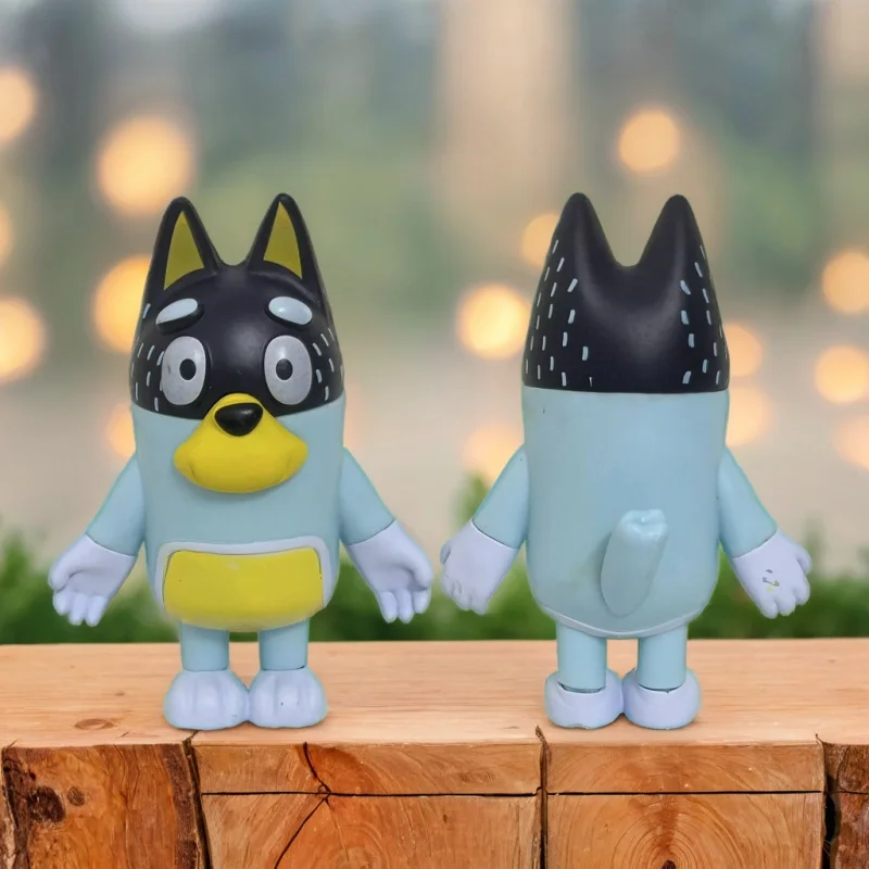 Bluey y Bingo serie familiar dibujos animados Mini muñecas de PVC Anime figura de acción modelo adornos niños cumpleaños decoración del hogar juguetes regalos