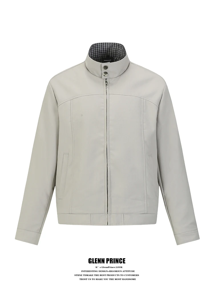 

Мужская куртка GPstudio в американском ретро-стиле, с деконструктированным клетчатым узором, воротником-стойкой, в стиле «харингтон», свободного кроя, для работы и повседневной носки