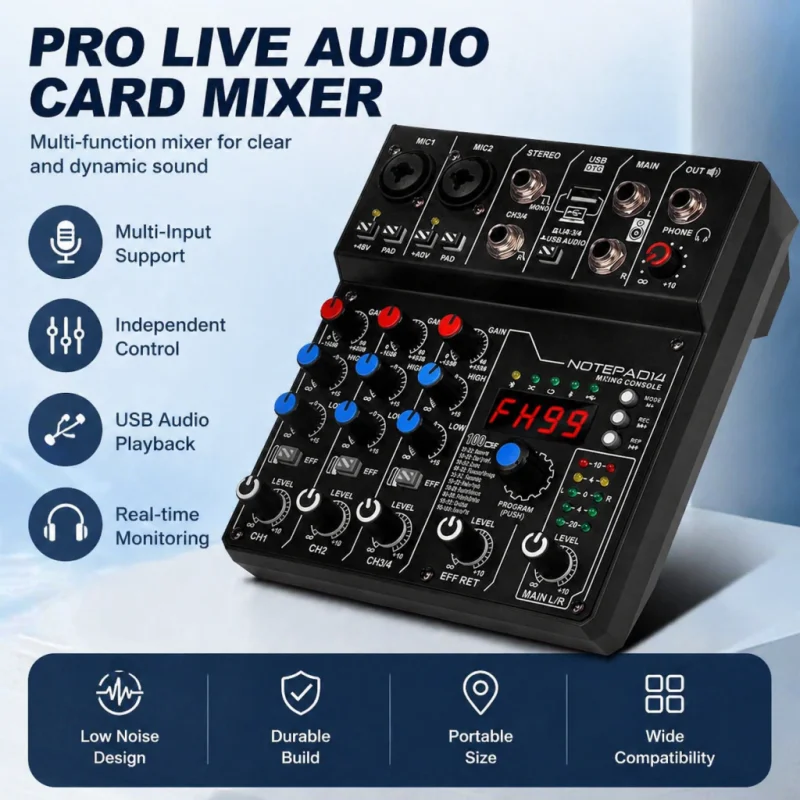 Fabrieksdirect NXG AD14 4-kana - Audio Mixer 4 Channel recensie en prijs