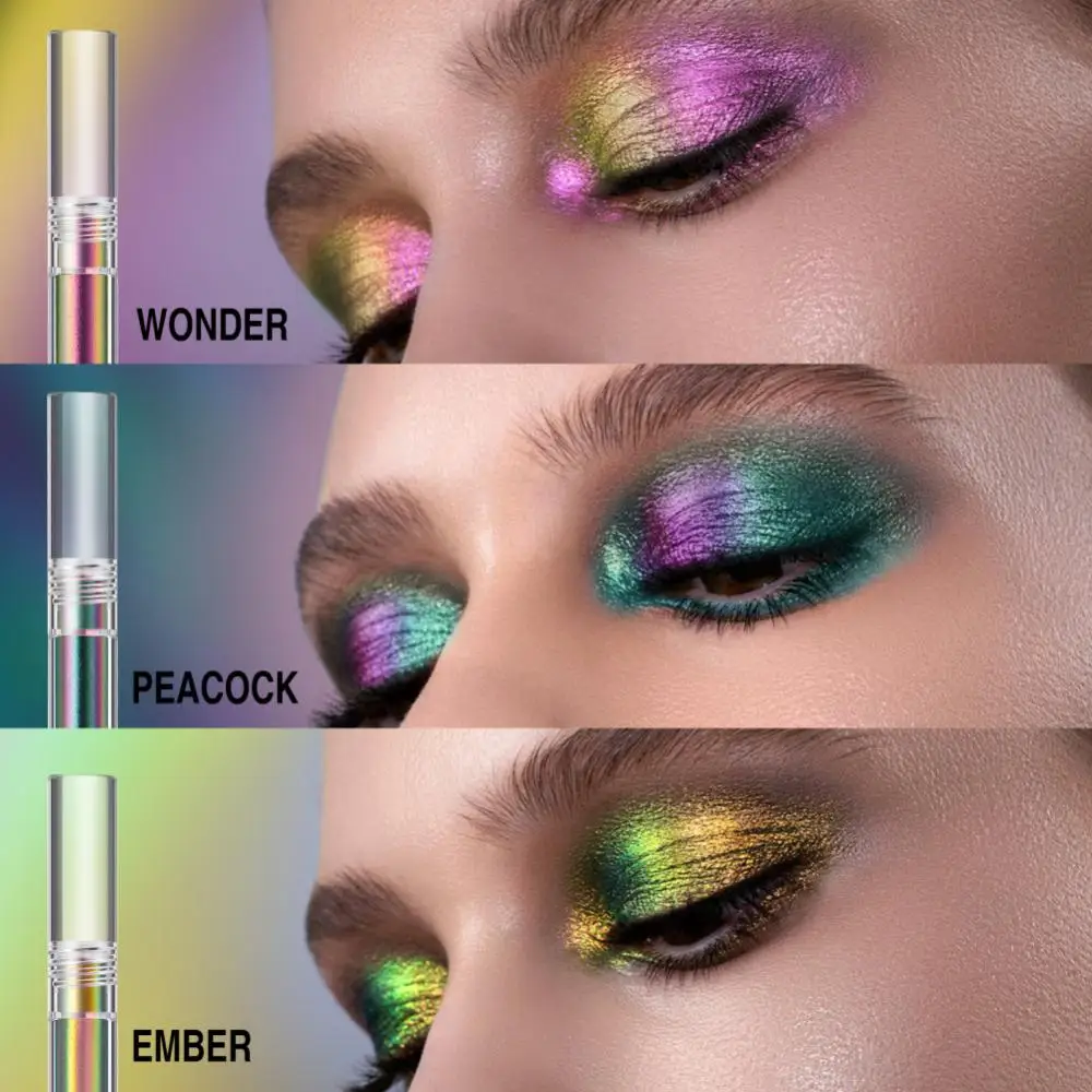 Nieuwe Duochrome Oogschaduw 3 Kleur Kameleon Vloeibare Oogschaduw Glanzende Langdurige Oogschaduw Modepakket Make-Up