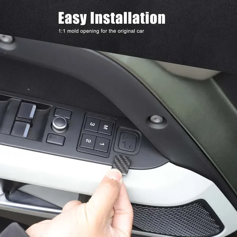 Real Carbon Fiber For Land Rover Defender 90 110 130 2020-2025+ Car Glass Lift Groove Decorative Stickers Interior Accessories