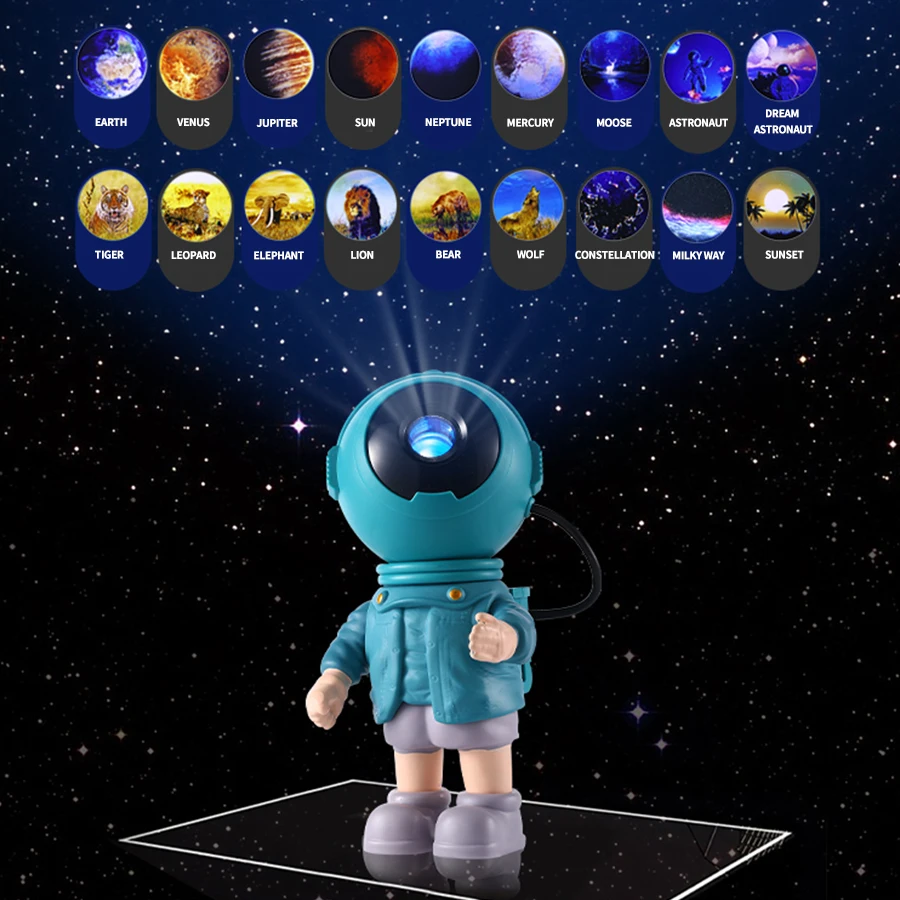 New Creative Astronaut Projector Night Light 360° Adjustable Magnetic Design Bedroom Nebula Galaxy Projector Lights Kids Gift