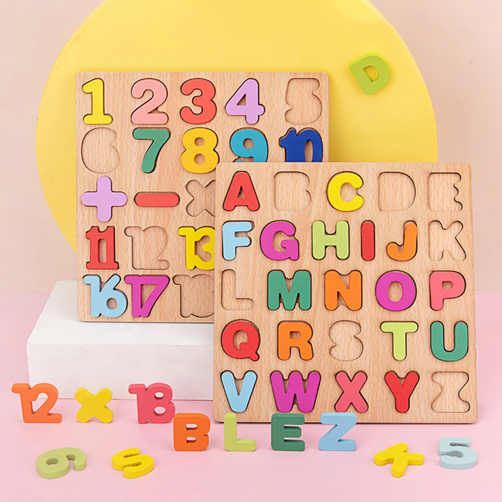 Toys Wooden Kids Learning Number Alphabet Years Educational Colorful