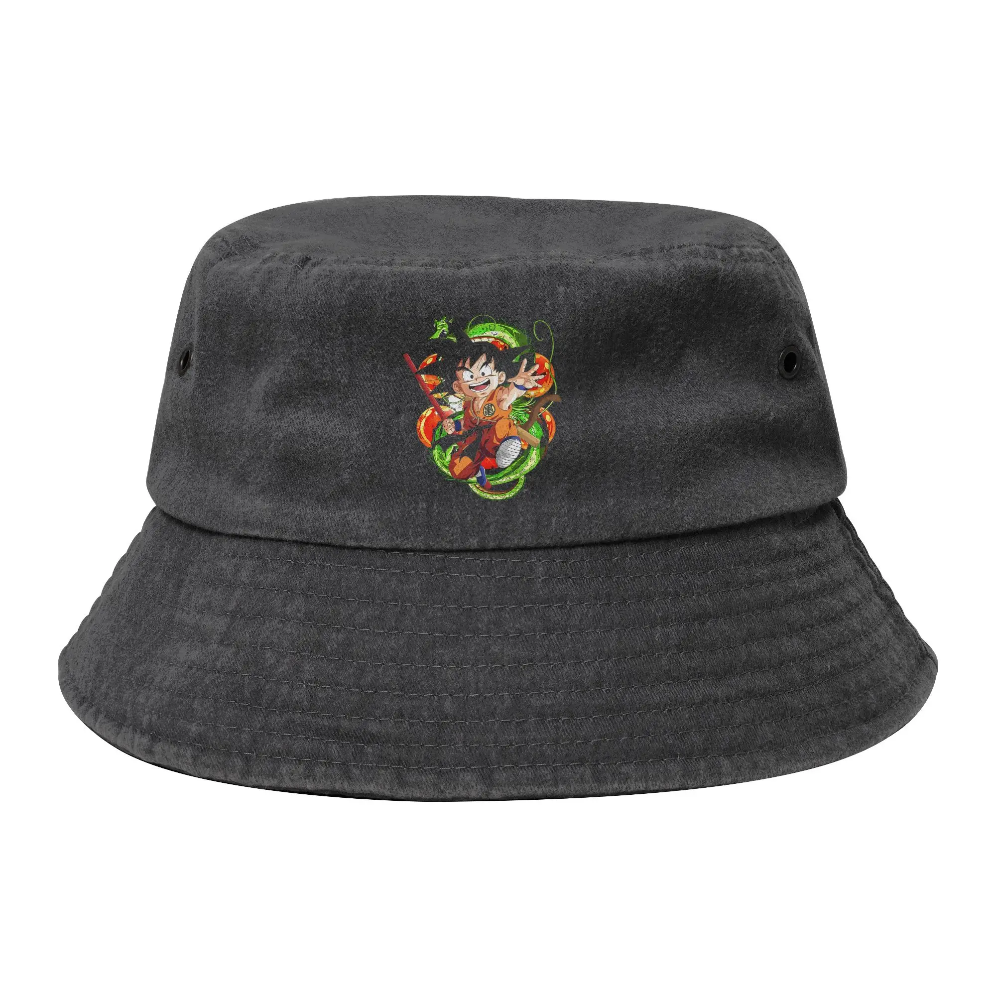 Goku Dragon Ball Retro Bucket Hats for Unisex Beach  Distressed Cotton Field Hat UV Protection for Vacation Fishing Hat