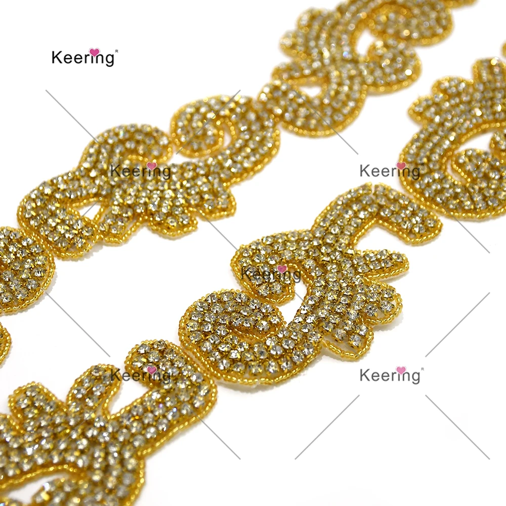 

3D аппликация для обрезки страз, пришитая лента для волос, аксессуар WRA-195, блестящие сверкающие стразы для модных аксессуаров