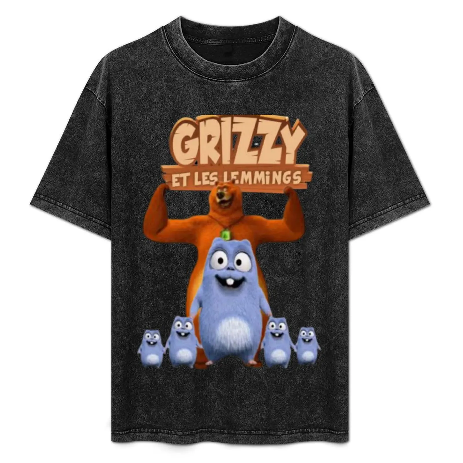 

Lemmings and Grizzy T-Shirt Basic Solid Tee for Daily Use